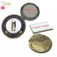 China Zinc Alloy Personalized Engraved Coins ,  Brass Silver Gold Plated Custom Logo Coins on sale