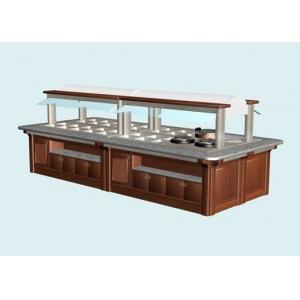 China Wood Structure Marble Stone Hot Buffet Counter, Commercial Buffet Equipment supplier