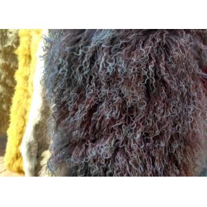 China Real Long hair Sheepskin Genuine Mongolian lambswool curly sheep fur blanket supplier