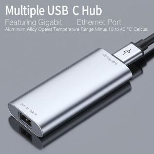 China Multiple USB C Hub Featuring Gigabit Ethernet Port Aluminum Alloy Casing and Operating Temperature Range Minus 10 to 40 Degrees Celsius supplier