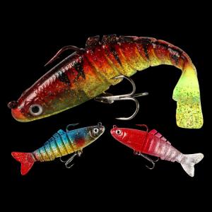 China 3 Colors 9CM/17g 6#Hooks 3D Eyes Plastic Soft Bait Full Swimming Layer Multi Jointed Fishing Lure supplier
