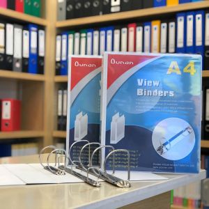 Customized Logo A4 3 Ring Binder File Folder with 5.6cm Back Width and Durable Hinge