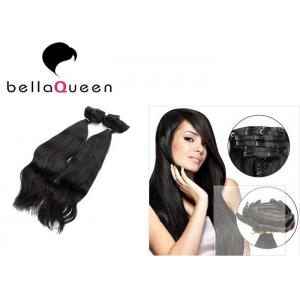 China Professional Natural Black Clip In Hair Extension 15 Inch - 26 Inch Without Chemical wholesale