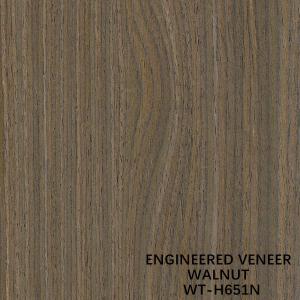 China Wall Covering Engineered Black Walnut Wood Veneer H651N Quarter Straight Grain Brown Color supplier