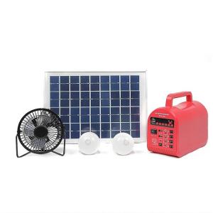 Small home solar lighting system kit with all-in-one rechargeable portable outdoor camping speakers