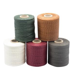 China Knitting 400g 210D/16 Optional Colors DIY Handmade Leather Sewing 1mm Flat Wax Thread supplier