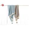 100% Cotton Organic Warm Baby knit Blanket Muslin Swaddle Baby Pom Pom throw