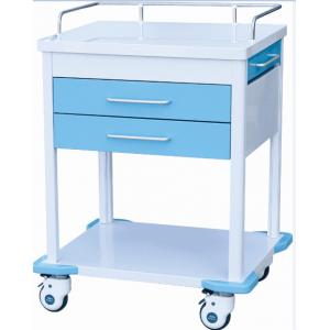 China Hospital Emergency Medical ABS Trolley With Drawers Wheels Shelves supplier