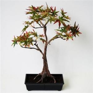 Potted Artificial Maple Bonsai , Imitation Bonsai Trees Rejuvenating Customized