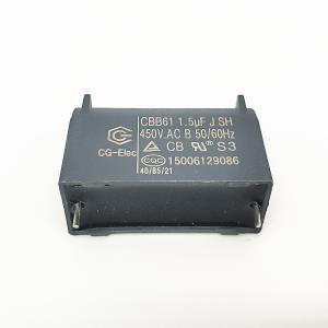 CBB61 450V 1.5UF Explosion Proof Capacitor With Tinned Copper Pin 2-ø1.0mm