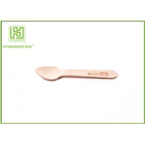 China Convenient Eco Friendly Cutlery Ice Cream Wooden Spoon 96 / 100 / 110mm Size wholesale