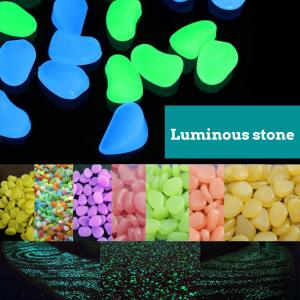 China Colorful Glow In The Dark Garden Pebbles For Home Garden Decoration Luminous Stone supplier