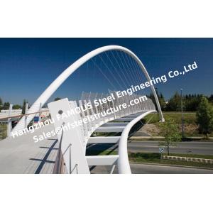 Truss Girder Structural Steel Bridge , Platform Arch Steel Bridge For People Walking Runway Passing By