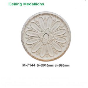Wooden replacement ceiling rose Artistic Ceiling decorative PU ceiling medallions wholesale