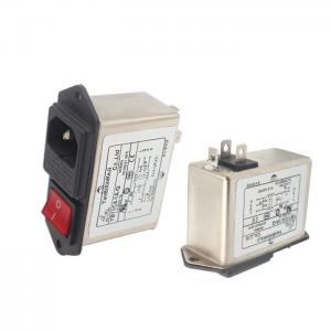 IEC C14 Inlet EMI Filter Red Switch Power EMI Filter For Commercial Electrical Equipment