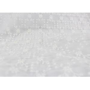 China Stretch French Embroidery Lace Fabric , Tulle Lace Dress Net Fabric Scalloped Edge supplier