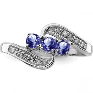 With 925 Sterling Silver Rhodium Tanzanite Engagement Ring