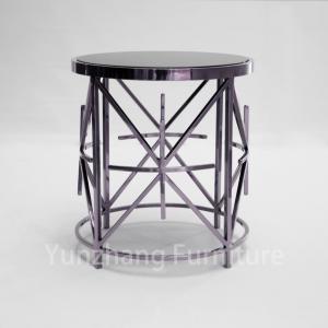 China Mult Structure Home Furniture Side Table 201 Stainless Steel Marble / Glass Top supplier