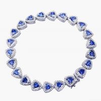 China Fashion Jewelry 925 Sterling Silver Trillion Cut Tanzanite Tennis Bracelet on sale