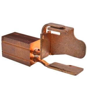 Dissipador de calor de cobre puro do radiador da tubulação de calor com oxidação da aleta da curvatura anti