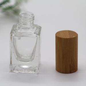 China square Nail Polish Bottle Bamboo Cap Make up Cosmetic Glass Bottle  Empty Bottle supplier