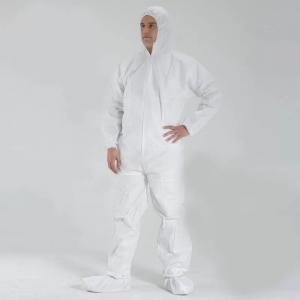 Disposable Dust Suits Hooded White Disposable Coveralls With Shoe Cover