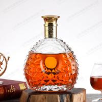 China Transparent Wine Glass Whisky with Cork 500ml 700ml Gallon Glass Jar Luxury Glass Bottle on sale