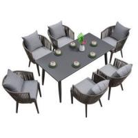 China Open Air Balcony Garden Furniture Set Unfolded Plastic Rattan Chair And Table on sale