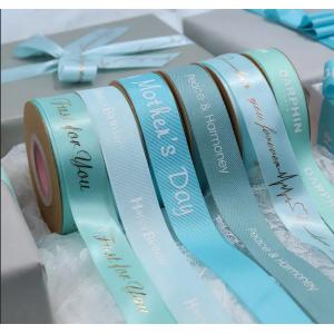 Flower Shop Gift Packing Wrapping Twill Ribbon Printing With Logo