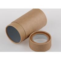China Brown Craft Paper Tube with Visible Clear Plastic Window Cap for Gifts Packaging on sale
