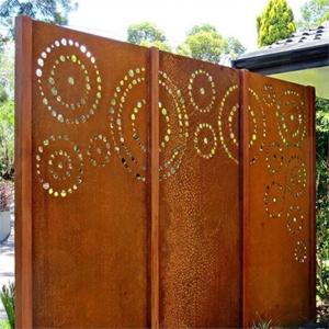 Heigh 180cm Decorative Oxy Shield Spiral Pattern Corten Steel Spiral Screen Panel