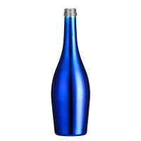 China 750ml Antique Blue Champagne Glass Bottle Wine Bottle with SCREW CAP Sealing Type on sale