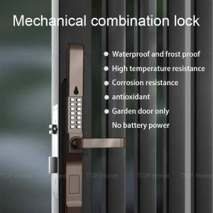 China Aluminium Waterproof Door Handle Smart Lock Anti Freezing Outdoor Sliding Door Lock supplier