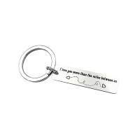 Zinc Alloy Rectangle Shape Valentine Personalised Metal Keychain Custom Shape