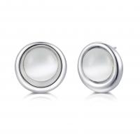 China Round studs earrings Sterling Silver AAA+ 925 Silver CZ Earrings for women on sale