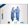 China Water Resistant Disposable Surgical Gowns SMS Standard Medical Blue With Knitted Cuff wholesale