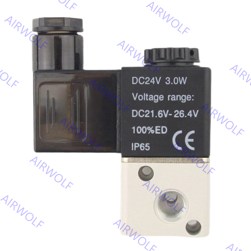 China Mini AIRTAC Electromagnetic 3/2 Way NC NO Solenoid Valves 3V1-06, 3V1-M5 with M5, 1/8" Port Size 0~0.8MPa Operating Pressure and -20~+70°C Working Temperature Range wholesale
