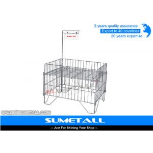 China Customized Color Steel Promotional Display Counter Wire Mesh Storage Baskets supplier