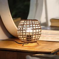 China small Creative rattan ball table lamp Rattan art rattan woven bedroom decorative table lamp on sale