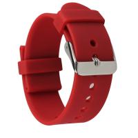 China 20mm TPU Watch Band , SHX Rubber Wrist Watch Straps Red Color on sale