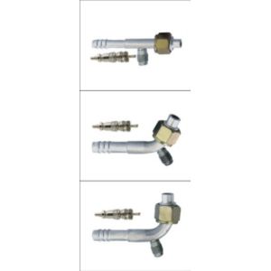 China #6 #8 #10 #12 Al joint with R12 high & low pressure valve ( Female Flare) / auto air conditioning hose fitting wholesale