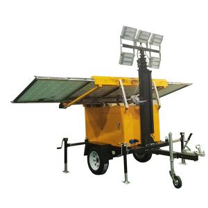 Reliable Mobile Solar Light Tower With 4*150W LED Lights 4*250W Solar Panels
