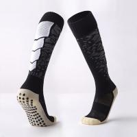 China Fabric Soccer Grip Socks Soft Polyester fabric black football grip socks on sale