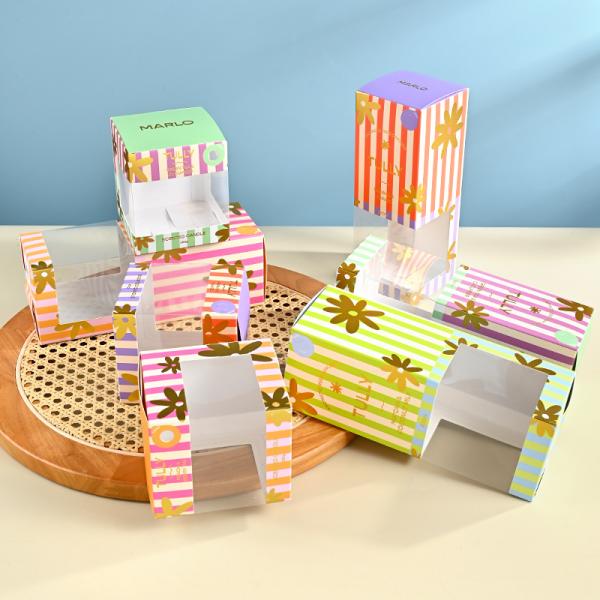 White Cardboard Box With Window Packaging Box For Aromatherapy Candles With Custom Logo Printing