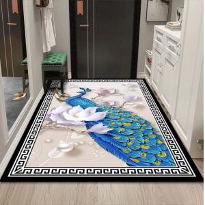 China Abstract Picture Polyester Fiber Floor Carpet For Entrance Door And Living Room supplier