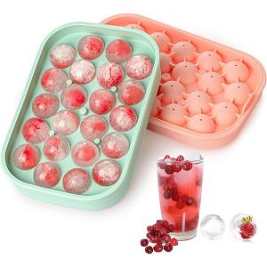China Ice Cube Tray 2 Pack Flexible Silicone 22 Ice Balls Maker With Lid BPA Free supplier