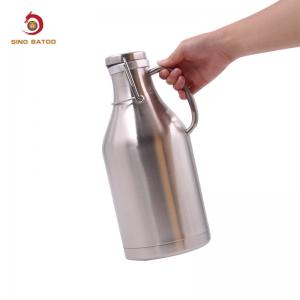 China Tight Seal Vacuum Insulated Growlers , Stainless Steel 2 Liter Swing Top Growler supplier