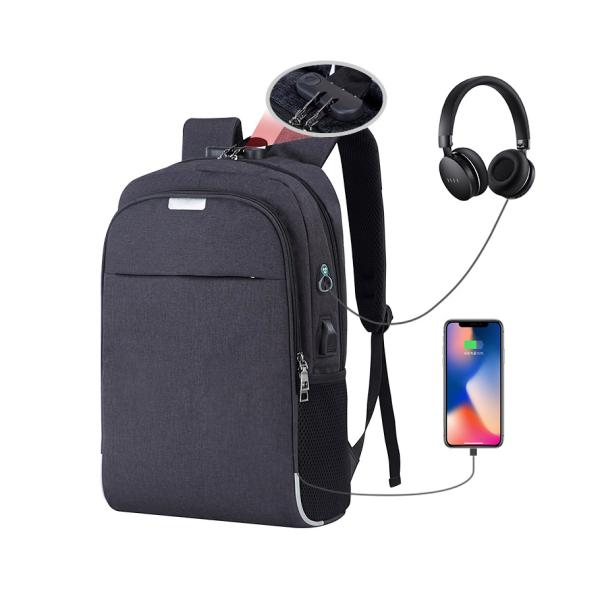 Cargador USB Mochila portátil antirrobo 30x13x46cm Unisex de nylon