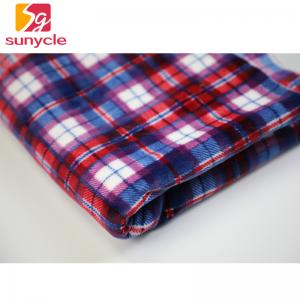 Plaid Printed 280gsm Micro Fleece Fabric For Garment Scarf