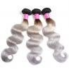 China Body Wave Thick Ombre Human Hair Extensions 40 Inch Grey For Women wholesale